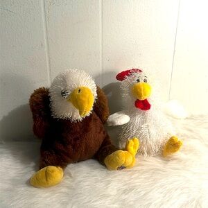 🖤 5/$30 🖤 Lot of 2 Ganz Webkinz Plush: Bald Eagle and Chicken NO TAGS great
